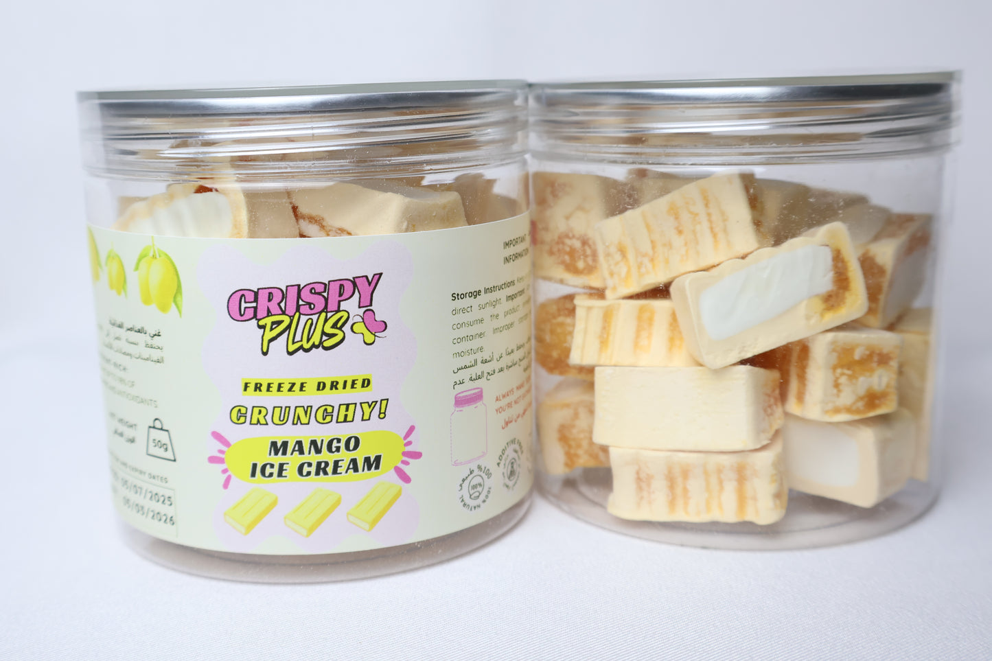 Freeze-dried mango ice cream