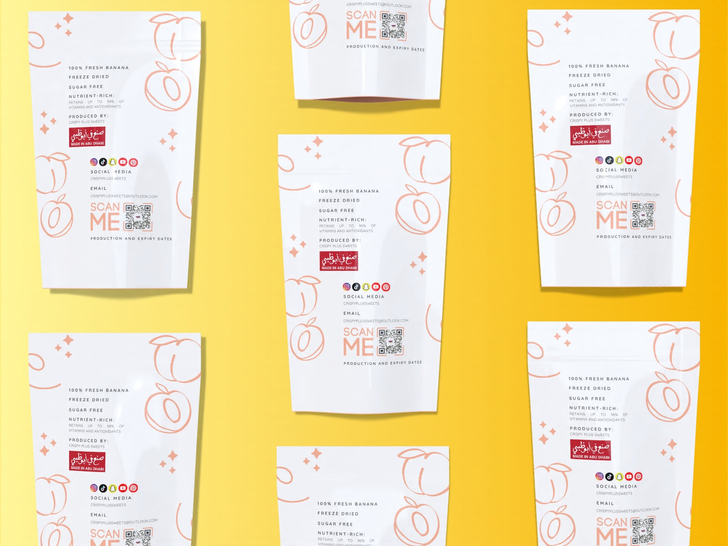 خوخ مجفف بالتجميد - مقرمش مع حلويات