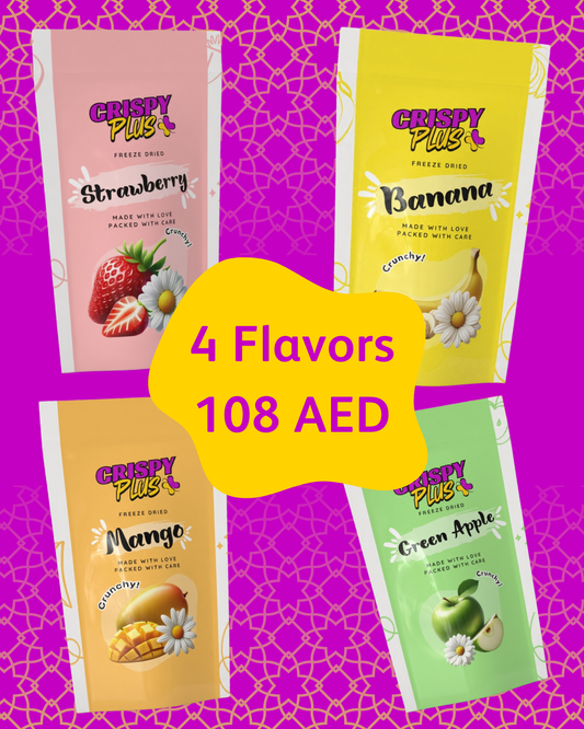 Freeze-Dried Crunchy 1 Mango + 1 Strawberry + 1 Banana + Green Apple (Bottles)