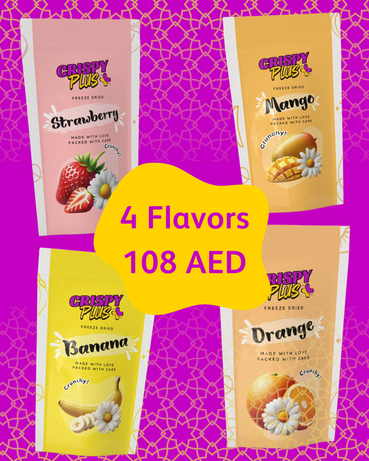 Freeze-Dried Crunchy 1 Mango + 1 Strawberry + 1 Banana + Orange (Bottles)