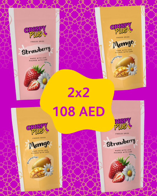 Freeze-Dried Crunchy 2 Mango + 1 Strawberry + 1 Mix Fruits (Bottles)