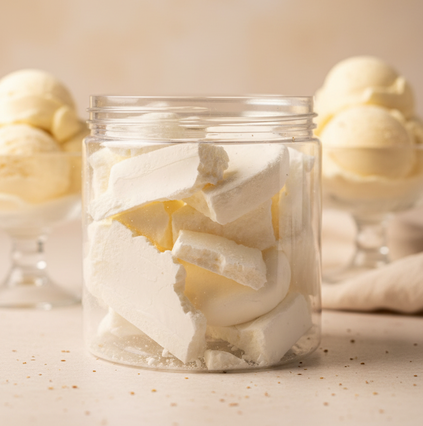 Freeze-dried vanilla ice cream
