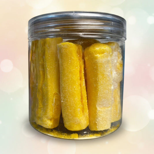 Freeze-dried mango ice cream